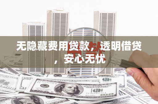 观音无隐藏费用贷款，透明借贷，安心无忧