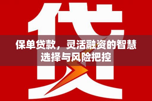 观音保单贷款，灵活融资的智慧选择与风险把控