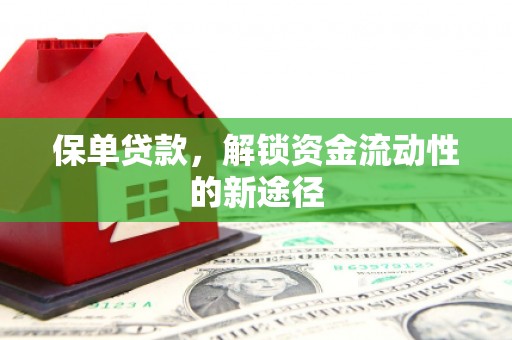 观音保单贷款，解锁资金流动性的新途径