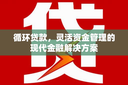 观音循环贷款，灵活资金管理的现代金融解决方案