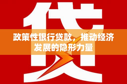 观音政策性银行贷款，推动经济发展的隐形力量
