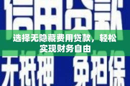 观音选择无隐藏费用贷款，轻松实现财务自由