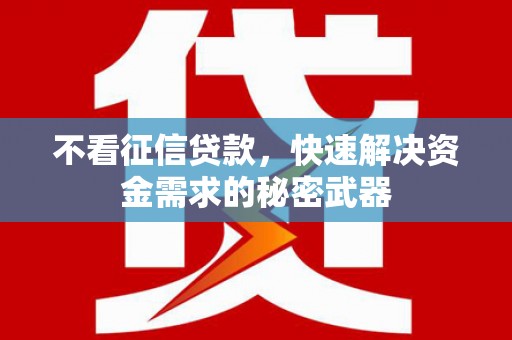 观音不看征信贷款，快速解决资金需求的秘密武器
