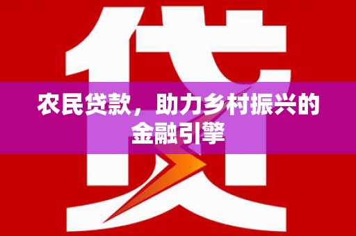 观音农民贷款，助力乡村振兴的金融引擎