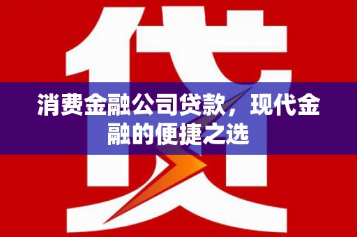 观音消费金融公司贷款，现代金融的便捷之选