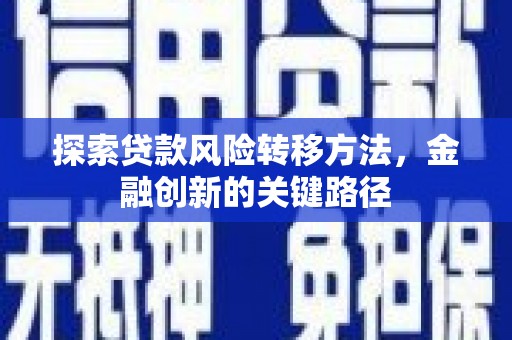 观音探索贷款风险转移方法，金融创新的关键路径