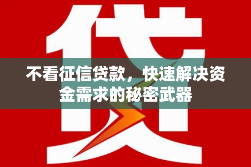 观音不看征信贷款，快速解决资金需求的秘密武器