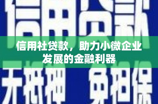观音信用社贷款，助力小微企业发展的金融利器