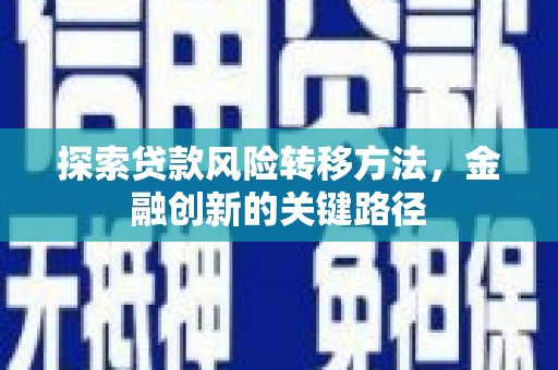 观音探索贷款风险转移方法，金融创新的关键路径