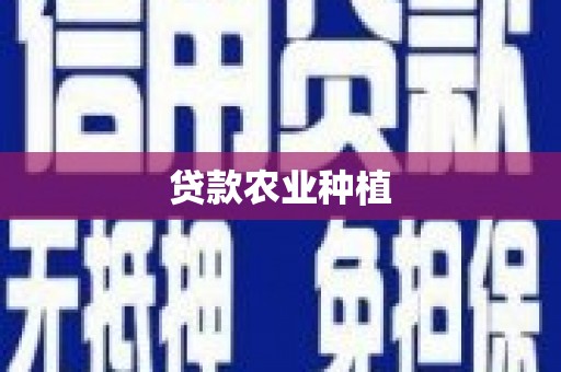 观音贷款农业种植
