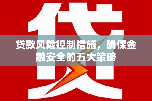 观音贷款风险控制措施，确保金融安全的五大策略