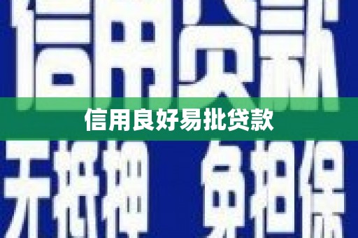 观音信用良好易批贷款